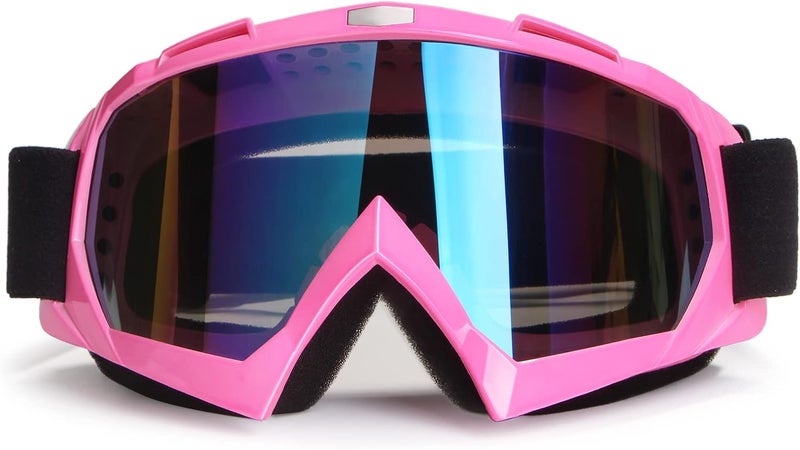 4-FQ Pink Motorcycle Goggles - Windproof, Dustproof, Anti-Scratch, Protective Powersport Goggles for Motocross, Dirt Bike, ATV, Offroad, Skiing - Image 1